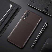 Spia Huawei P20 Pro Kılıf Kahverengi Karbon Silikon Orijinal Esnek Ince Geliştirilmiş Dayanıklı Darbe Karşıtı Koruyucu Yeni Nesil Tasarım (Huawei P20 Pro, Kahverengi)