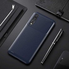 Spia Huawei P20 Pro Kılıf Lacivert Karbon Silikon Orijinal Esnek Ince Geliştirilmiş Dayanıklı Darbe Karşıtı Koruyucu Yeni Nesil Tasarım (Huawei P20 Pro, Lacivert)