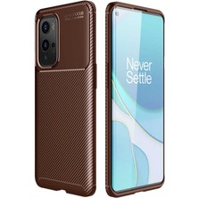 Spia One Plus 9 Pro Kılıf Kahverengi Karbon Silikon Kılıf Orijinal Esnek Ince Geliştirilmiş Dayanıklı Darbe Karşıtı Koruyucu Yeni Nesil Tasarım (One Plus 9 Pro, Kahverengi)