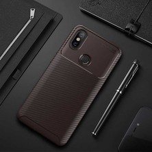 Spia Xiaomi Mi 8 Kılıf Kahverengi Karbon Silikon Orijinal Esnek Ince Geliştirilmiş Dayanıklı Darbe Karşıtı Koruyucu Yeni Nesil Tasarım (Xiaomi Mi 8, Kahverengi)
