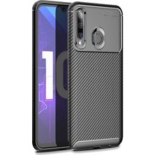 Spia Huawei Honor 20 Lite Kılıf Siyah Karbon Silikon Orijinal Esnek Ince Geliştirilmiş Dayanıklı Darbe Karşıtı Koruyucu Yeni Nesil Tasarım (Huawei Honor 20 Lite, Siyah)
