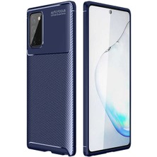 Spia Samsung Galaxy Note 20 Kılıf Lacivert Karbon Silikon Orijinal Esnek Ince Geliştirilmiş Dayanıklı Darbe Karşıtı Koruyucu Yeni Nesil Tasarım (Samsung Galaxy Note 20, Lacivert)