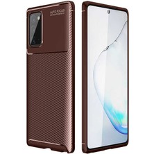 Spia Samsung Galaxy Note 20 Kılıf Kahverengi Karbon Silikon Orijinal Esnek Ince Geliştirilmiş Dayanıklı Darbe Karşıtı Koruyucu Yeni Nesil Tasarım (Samsung Galaxy Note 20, Kahverengi)