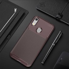 Spia Huawei Honor 8A Kılıf Kahverengi Karbon Silikon Orijinal Esnek Ince Geliştirilmiş Dayanıklı Darbe Karşıtı Koruyucu Yeni Nesil Tasarım (Huawei Honor 8A, Kahverengi)