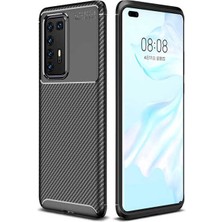 Spia Huawei P40 Pro Kılıf Siyah Karbon Silikon Orijinal Esnek Ince Geliştirilmiş Dayanıklı Darbe Karşıtı Koruyucu Yeni Nesil Tasarım (Huawei P40 Pro, Siyah)