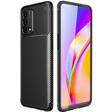 Spia Oppo Reno A74 4g Kılıf Siyah Karbon Silikon Orijinal Esnek Ince Geliştirilmiş Dayanıklı Darbe Karşıtı Koruyucu Yeni Nesil Tasarım (Oppo Reno A74 4g, Siyah)