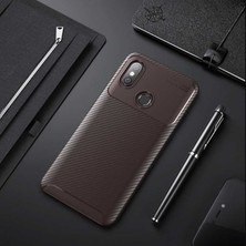 Spia Xiaomi Mi Max 3 Kılıf Kahverengi Karbon Silikon Orijinal Esnek Ince Geliştirilmiş Dayanıklı Darbe Karşıtı Koruyucu Yeni Nesil Tasarım (Xiaomi Mi Max 3, Kahverengi)