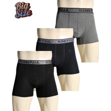 3'lü Boxer 3xl–6xl Büyük Beden – Düz, Yumuşak Pamuk
