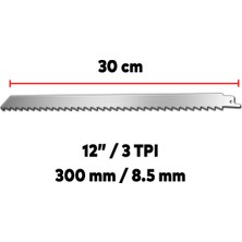 Tilki Kuyruğu Kemik Kesme Testeresi Kurban Et Paslanmaz Çelik Bıçak Buz Kesme Ağzı Ucu 30 cm (5 Adet)