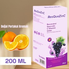 Resquezinc 200 ML Resveratrol Quercetin çinko C Vitamini içeren bitkisel şurup 