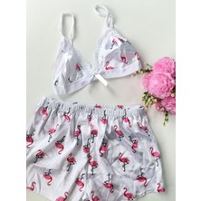 Velmora Fashion Şortlu Sexy Filamingolu Takım