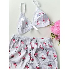 Velmora Fashion Şortlu Sexy Filamingolu Takım