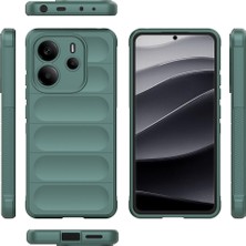 Redmi Note 14 4g Kılıf Esnek Tpu Oyuklu Arka Yüzey Tasarımlı Bbs Etnik Silikon Kapak - Koyu Yeşil