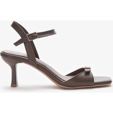 Louis Cardy Osso Kahverengi Hakiki Deri Kadın Topuklu Ayakkabı