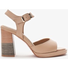 Louis Cardy Caliso Nude Hakiki Deri Kadın Topuklu Ayakkabı