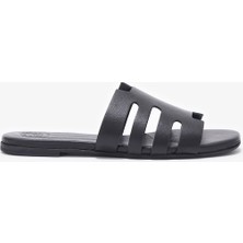 Louis Cardy Cayla Siyah Hakiki Deri Kadın Terlik