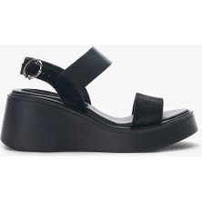 Louis Cardy Kelly Siyah Hakiki Deri Kadın Sandalet