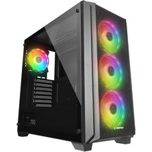Rampage Elysıan Mesh Siyah 4X120MM Argb Fanlı 750W 80PLUS Bronze Midt Atx Gamıng Kasa