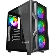Rampage Humble Mesh Siyah 4X120MM Rgb Fanlı 650W 80PLUS Bronze Midt Atx Gamıng Kasa