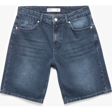 Koton Normal Bel Pamuklu Bermuda Oversize Jean Şort