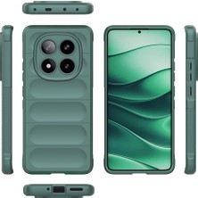 Redmi Note 14 Pro 5g Kılıf Esnek Tpu Oyuklu Arka Yüzey Tasarımlı Gkm Etnik Silikon Kapak - Koyu Yeş