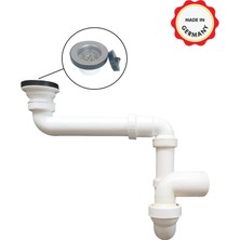 Dallmer Yer Kazandıran Lavabo ve Evye Sifonu, Paslanmaz Delikli Süzgeçli, 50LIK Çıkış, Lavabo Dolabında ve Çekmecesinde Lavabo ve Evye Altında Duvara Bitişik Montajlı Koku Önleyici S Sistemi