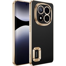 Poco X7 Kılıf Kamera Korumalı Logo Gösteren Sah Omega Kapak - Gold