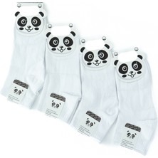 Ottoland Kız Çocuk Patik Model Kısa Çorap 4'lü Pamuklu Şirin Tarz Likralı Rahat Konforlu