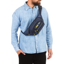 Erkek Lacivert USB Kulaklık Çıkışlı Crossbody Çapraz Göğüs Omuz ve Bel Çantası NEW328