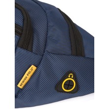 Erkek Lacivert USB Kulaklık Çıkışlı Crossbody Çapraz Göğüs Omuz ve Bel Çantası NEW328