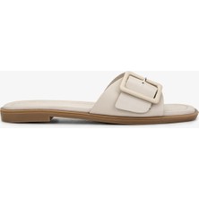 Valmenti Kadın  Deri Bej Düz Terlik 878 102 Bn Trlk Y25 Bej Dr