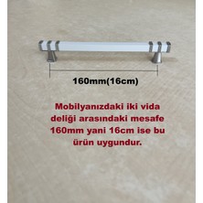 Homdep 160MM Nehir Model Mobilya Mutfak Çekmece Dolap Dolabı Kulpu Kulbu Kulpları 4 Adet Beyaz
