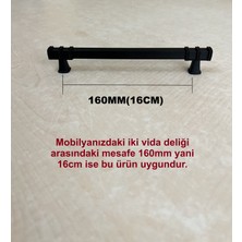 Homdep 160MM Nehir Model Mobilya Mutfak Çekmece Dolap Dolabı Kulpu Kulbu Kulpları 4 Adet Siyah