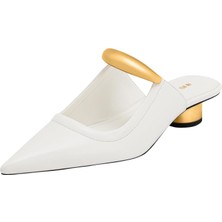 Jw Pei Helena Pierced Mules Claret Red Vegan Deri Topuklu Terlik, Şık ve Rahat Tasarım