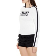 F21 Fiyonk Baskılı Uzun Kollu Tişört