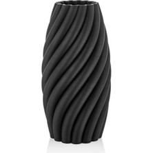 Lamedore Helical Siyah 3D Küçük Vazo 18 x 18 x 38  cm
