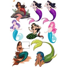 Deniz Kızı Sticker Set-1 9 Parça Telefon, Tablet, Defter, Laptop Sticker