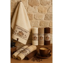 Kahve Konsept Kahve Krem Bej Renklerde 30 x 50  cm  6'lı Mutfak Havlu Seti