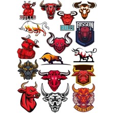 Boğa Sticker Set-6 13 Parça Telefon, Tablet, Defter, Laptop Sticker