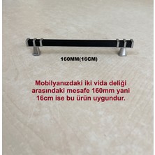 Homdep 160MM Nehir Model Mobilya Mutfak Çekmece Dolap Dolabı Kulpu Kulbu Kulplar 10 Adet Siyah Krom