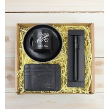 Bk Gift Kişiye Özel Isimli Baba Temalı Siyah Türk Kahvesi Fincanı&metal Kalem Kartlık Cüzdan Hediye Seti-6, Babaya Hediye, Babalar Günü Hediyeleri