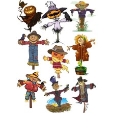 Korkuluk Sticker Set 2 9 Parça Telefon, Tablet, Defter, Laptop Sticker