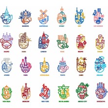 Başkentler Sticker Set 5 24 Parça Telefon, Tablet, Defter, Laptop Sticker