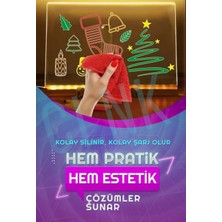 LED Işıklı Çizim Tahtası Ayarlanabilir Stand 30X20CM 7 Renkli Hediye Keçeli Kalem