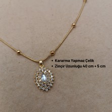 Hazemy Göz Alıcı Işıltısıyla Dorika Zincirli Zirkon Taşlı Kolye