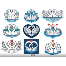 Kuğular Sticker Set 3