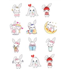 Tavşan ve Ruh Halleri Sticker Set