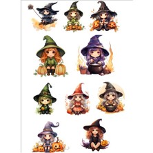 Cadı Kız Sticker Set