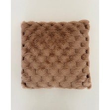 Premium,lüks Dokulu Peluş Kırlent,dekoratif,vizon,füme,ekru 1 Adet ,45X45 cm