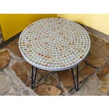 Ada Stili Mozaik Sehpa / Taş Sehpa / Metal Ayaklı Sehpa / Zigon / Yan Sehpa / Sehpa
